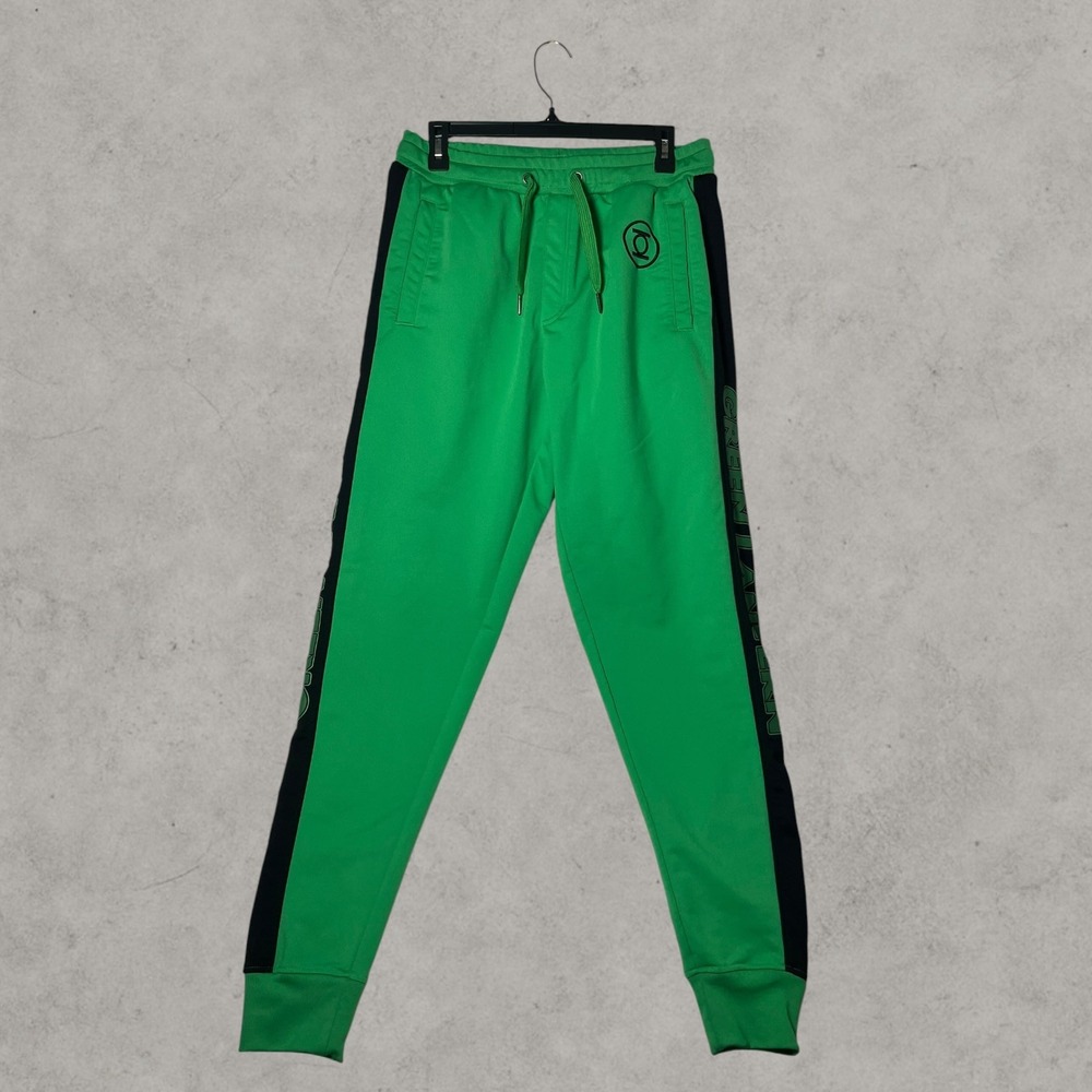 DC Comics Green Lantern Joggers Green Black Athletic Sweatpants Mens Medium